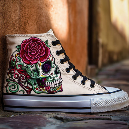 Skull Roses CP1009116CL Canvas High-Tops
