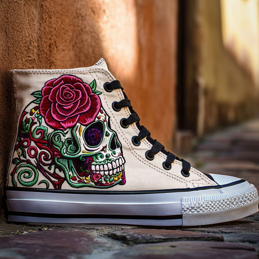 Skull Roses CP1009116CL Canvas High-Tops