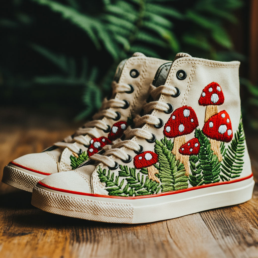 Forest Mushrooms CW0909004CL Canvas High-Tops