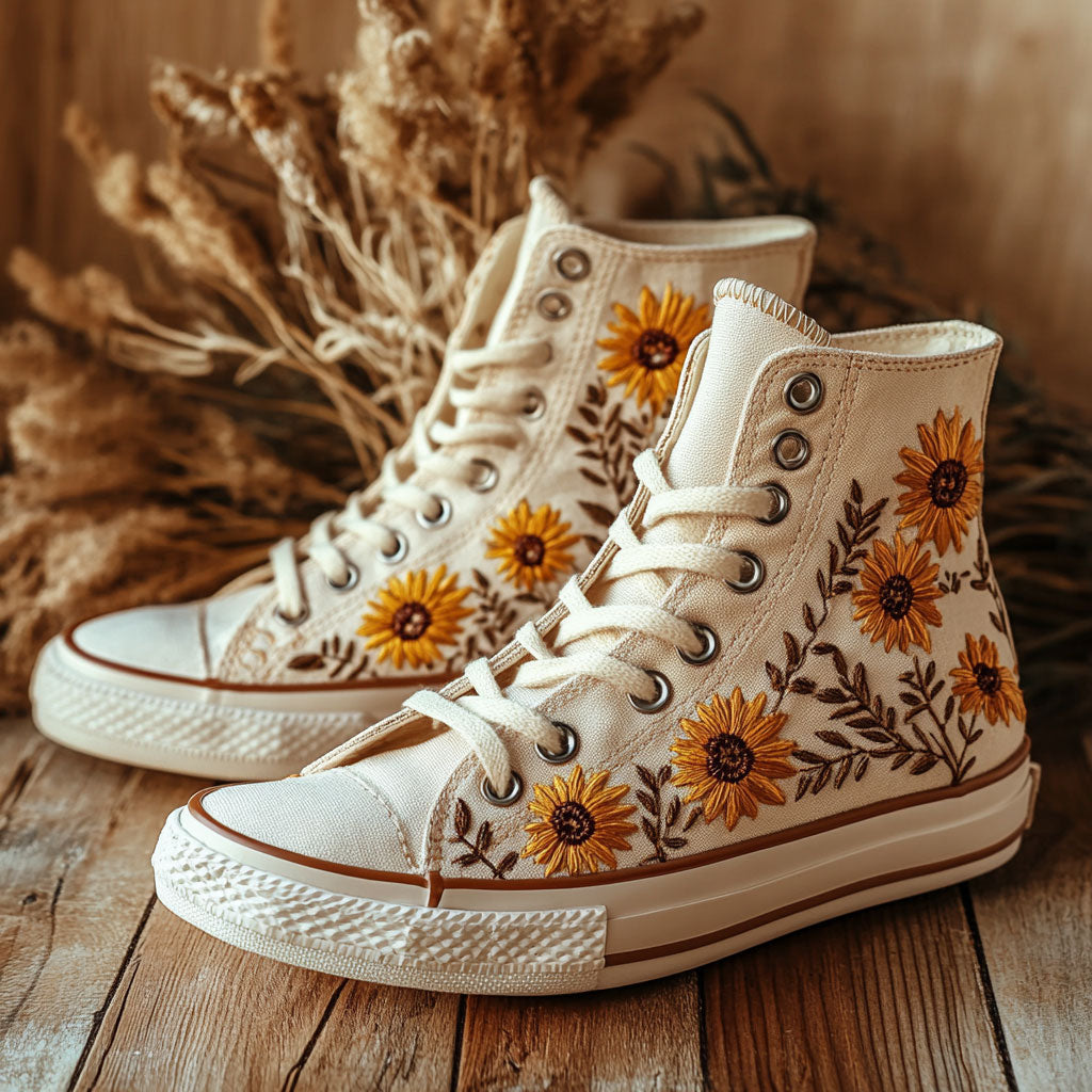 Golden Sunflower WN0909025CL Canvas High-Tops
