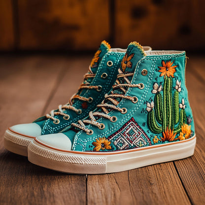 Southwest Tribal Cactus CW0909017CL Canvas High-Tops