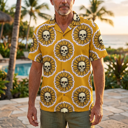 Skull Sunflower Hawaii Shirt