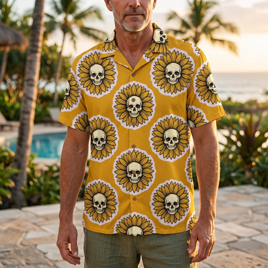 Skull Sunflower Hawaii Shirt