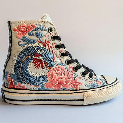 Floral Dragon CW1109093CL Canvas High-Tops