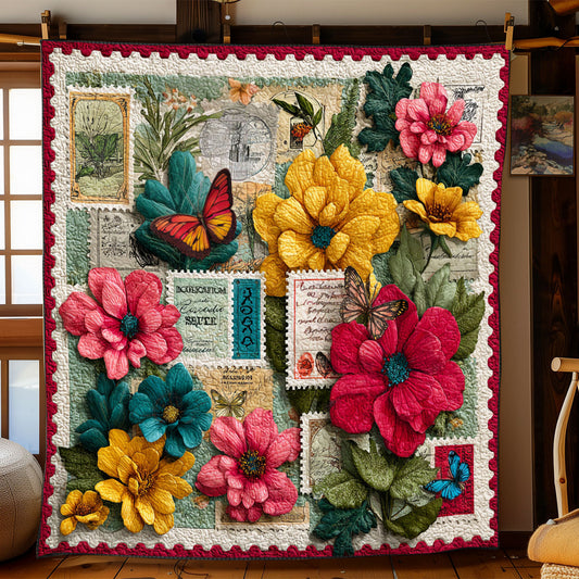 Botanical Postage Art WJ1501036CL Quilt