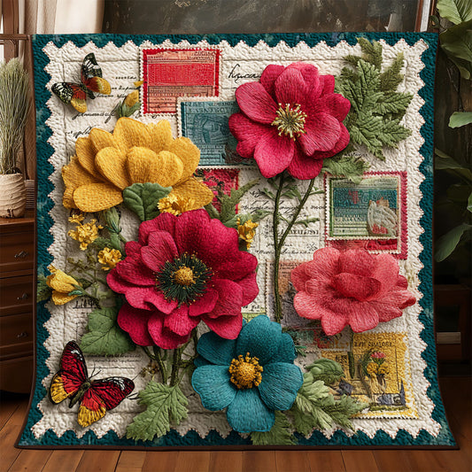 Botanical Postal Study WJ1501037CL Quilt