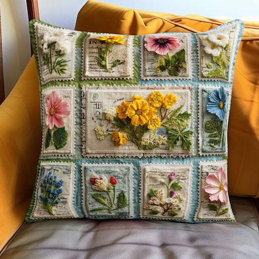 Classic Stamp Bouquet WJ1501088CL Quilt Pillow Case