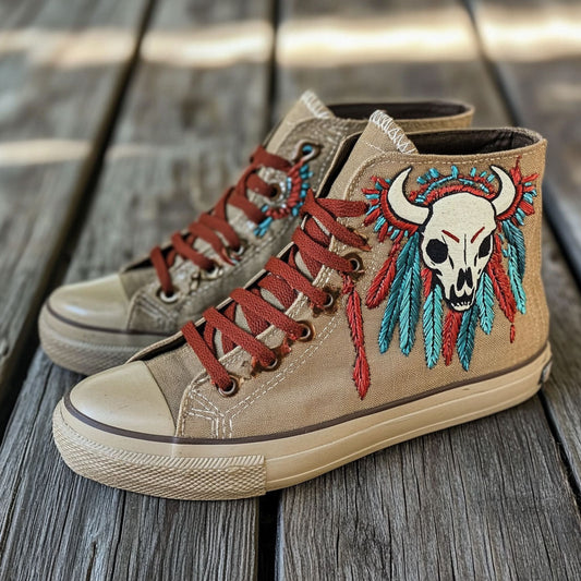 Tribal Skull CP0909104CL Canvas High-Tops