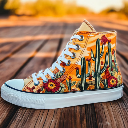 Golden Sunset Bloom CW0909014CL Canvas High-Tops