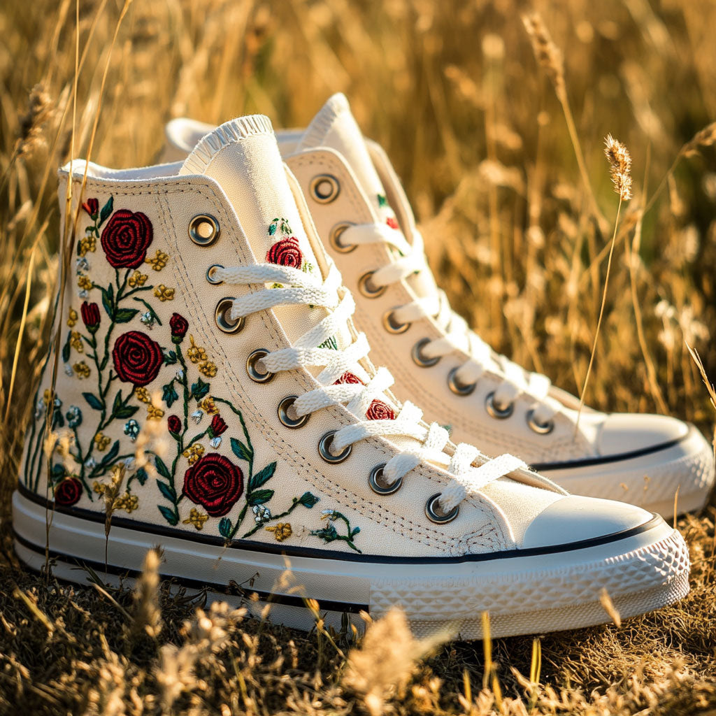 Painted Flower WN0909035CL Canvas High-Tops