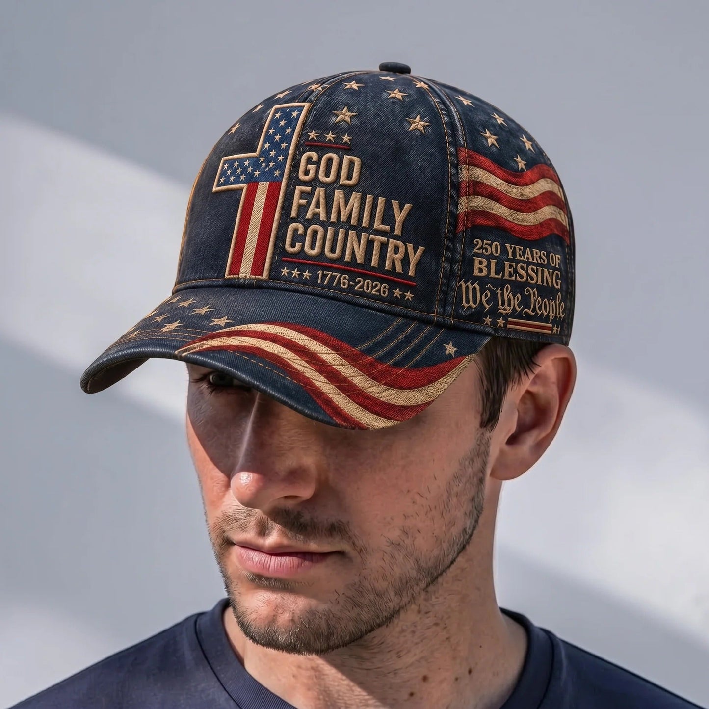 God Family Country American Retro Cotton Cap