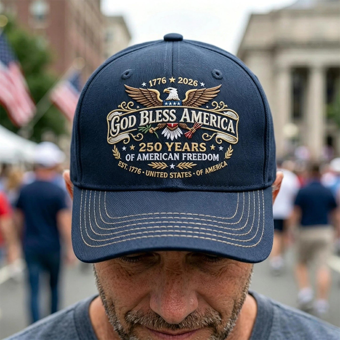 God Bless American Retro Cotton Cap