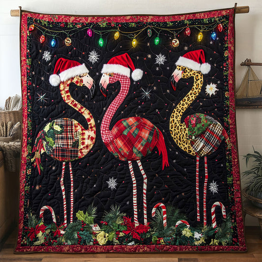 Merry Flamingo Patchwork WN1601016CL Quilt