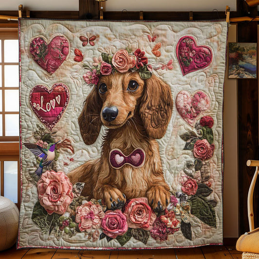 Rose Garden Dachshund WN1601021CL Quilt