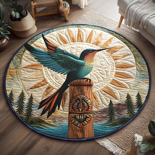 Sacred Hummingbird Flight WJ1501112CL Quilted Round Mat