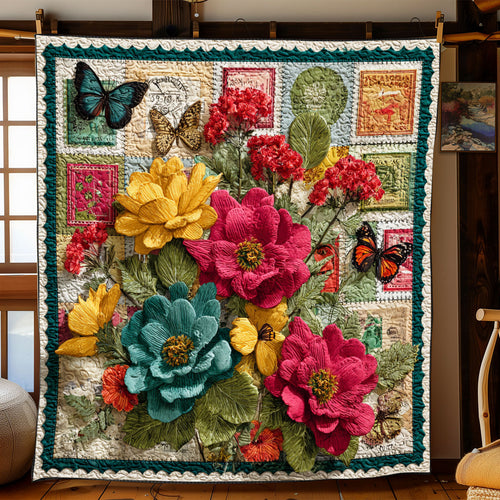 Vintage Botanical Postage WJ1501042CL Quilt