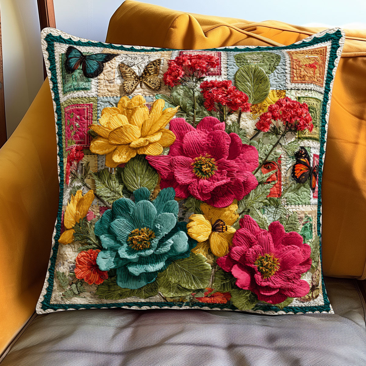 Vintage Botanical Postage WJ1501090CL Quilt Pillow Case