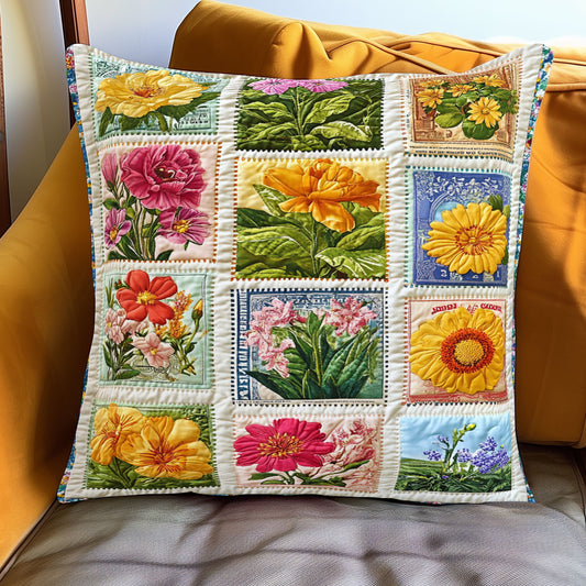 Vintage Stamp Garden WJ1501093CL Quilt Pillow Case