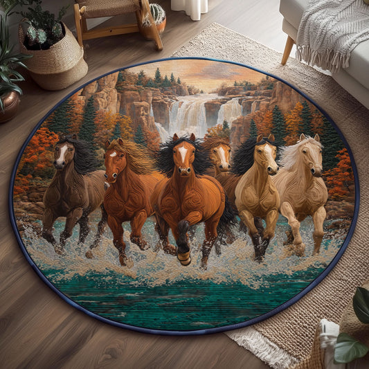 Waterfall Wanderers WJ1501104CL Quilted Round Mat
