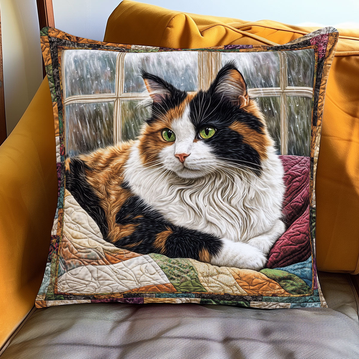 Window Watch Cat WJ1501058CL Quilt Pillow Case