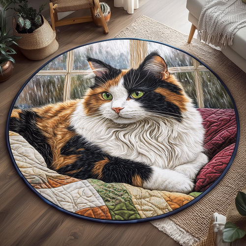 Window Watch Cat WJ1501102CL Quilted Round Mat