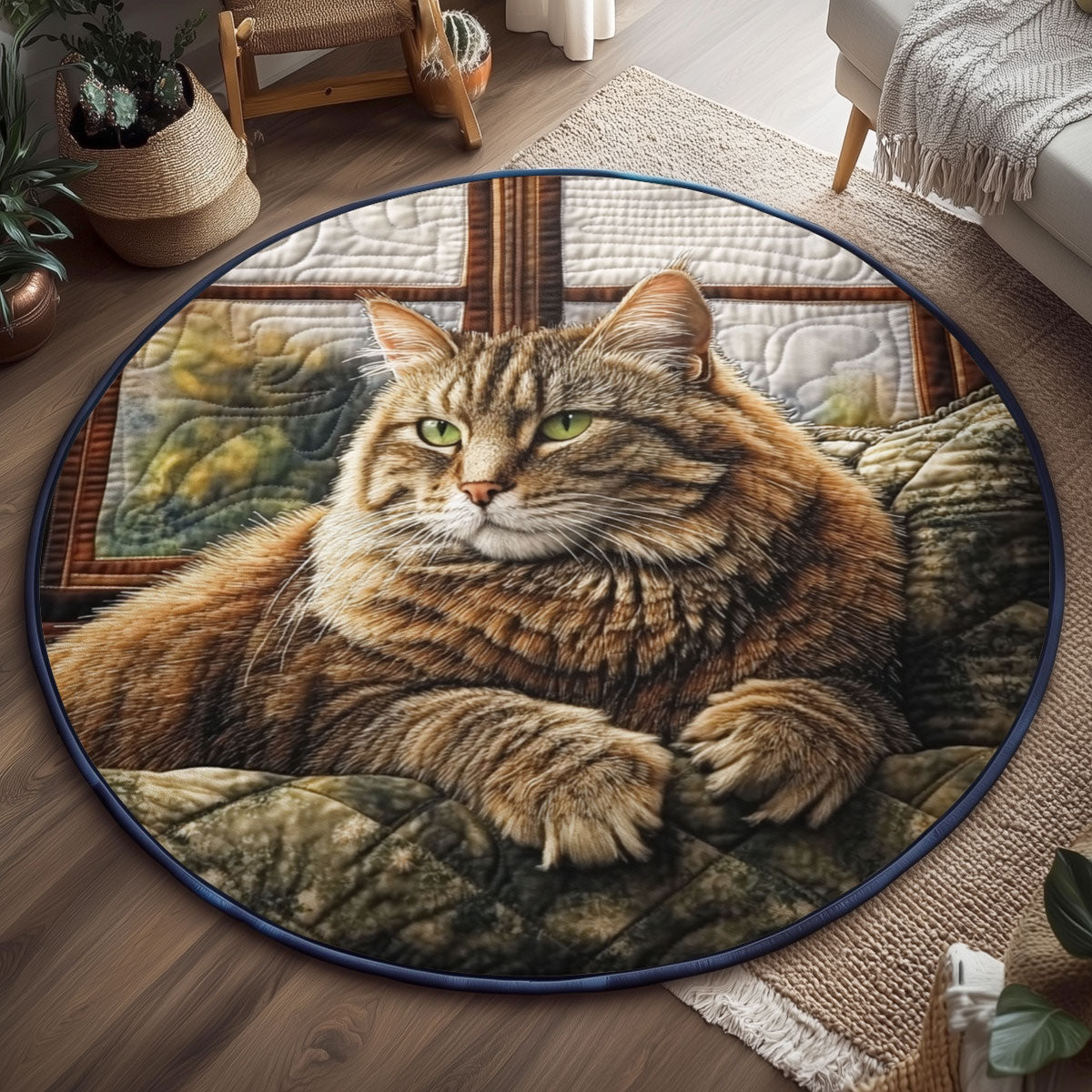Window Whiskers WJ1501103CL Quilted Round Mat