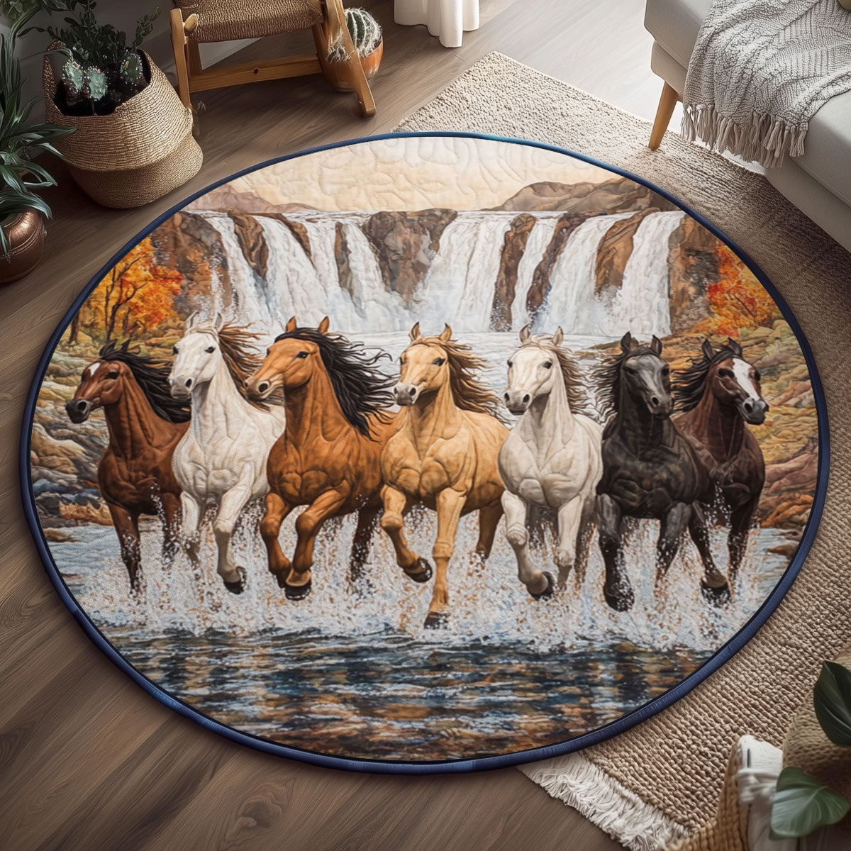 Woodland Rush WJ1501106CL Quilted Round Mat